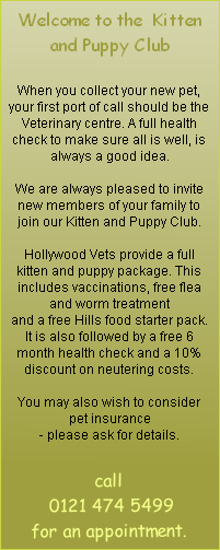 call
 0121 474 5499
for an appointment.